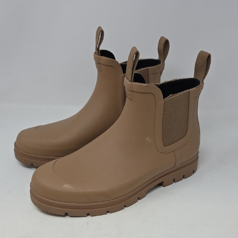 Everlane Tan Rain & Snow Boots Slip-On Chelsea Style Size 9